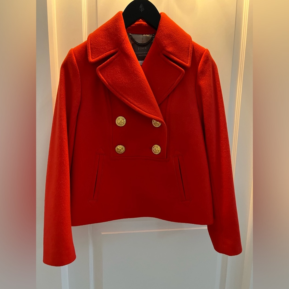 J.Crew Peacoat Wool Nello Gori Size 00 Red Orange